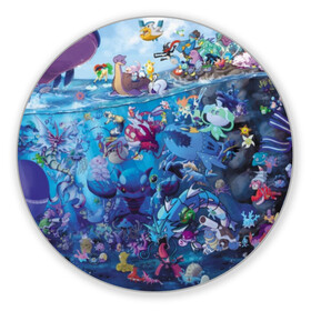 Коврик для мышки круглый с принтом Water-Type Pokemon в городе Новоалтайск, резина и полиэстер | круглая форма, изображение наносится на всю лицевую часть | Тематика изображения на принте: detective pikachu | instinct | mystic | pikachu | pokeball | pokemon | pokemon go | valor | вейлор | детектив пикачу | инстинкт | мистик | пикачу | покебол | покемон | покемон гоу