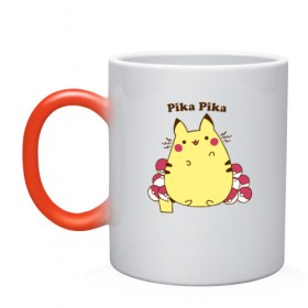 Кружка хамелеон с принтом Pika Pika в городе Новоалтайск, керамика | меняет цвет при нагревании, емкость 330 мл | detective pikachu | instinct | mystic | pikachu | pokeball | pokemon | pokemon go | valor | вейлор | детектив пикачу | инстинкт | мистик | пикачу | покебол | покемон | покемон го