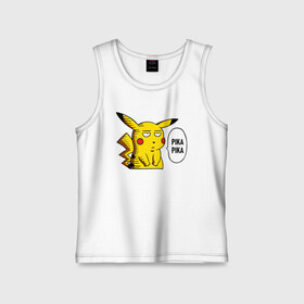 Детская майка хлопок с принтом Pika Pika Okay в городе Новоалтайск,  |  | detective pikachu | one punch man | pikachu | pokeball | pokemon | pokemon go | ван панч мен | детектив пикачу | пикачу | покебол | покемон | покемон го