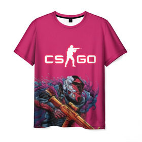 Мужская футболка 3D с принтом CS GO Hyper Beast в городе Новоалтайск, 100% полиэфир | прямой крой, круглый вырез горловины, длина до линии бедер | 2019 | computer game | counter strike | cs | cs go | csgo | dota | dota2 | game | howl | hyperbeast | warning | автомат | вой | го | игрок | компьютерная игра | контр страйк | контра | кс | оружие | турнир