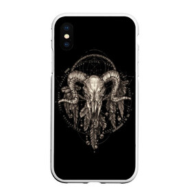 Чехол для iPhone XS Max матовый с принтом Овен в ловце снов в городе Новоалтайск, Силикон | Область печати: задняя сторона чехла, без боковых панелей | aries | black | charm | cobweb | dream catcher | ethnic | feathers | goat | horns | mystic | national | ram | skeleton | skull | taurus | totem | баран | гороскоп | знак зодиака | козел | ловец снов | мистика | национальный | оберег | овен | паутина | пер