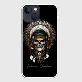 Чехол для iPhone 13 mini с принтом Череп с роучем в городе Новоалтайск,  |  | cherokee | culture | ethnic | feathers | indian | national | navajo | roach | skeleton | skull | traditional | индеец | культура | навахо | национальный | перья | роуч | скелет | традиционный | череп | чероки | этнический