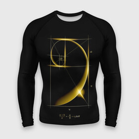 Мужской рашгард 3D с принтом Золотое сечение в городе Новоалтайск,  |  | black | development | equation | formula | gold | golden | ideal | perfection | proportion | section | spiral | золото | золотое | идеальная | пропорция | развитие | сечение | совершенство | спираль | уравнение | формула | черный