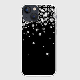 Чехол для iPhone 13 mini с принтом Бриллианты в городе Новоалтайск,  |  | black | cut | diamond | gem | glitter | jewel | luxury | shine | white | алмаз | белый | блеск | бриллиант | диамант | драгоценность | драгоценный камень | люкс | огранка | роскошь | сияние | черный