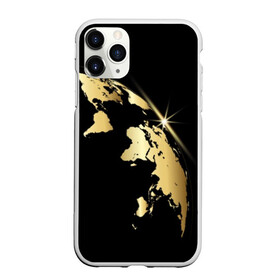 Чехол для iPhone 11 Pro Max матовый с принтом Золотая планета в городе Новоалтайск, Силикон |  | black | continent | earth | gold | map | planet | radiance | ray | world | земля | золото | карта | континент | луч | материк | мир | планета | сияние | черный