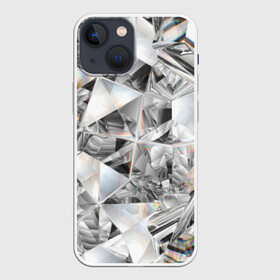 Чехол для iPhone 13 mini с принтом Бриллиантовый блеск в городе Новоалтайск,  |  | cut | diamond | gem | glitter | jewel | kaleidoscope | luxury | shine | sparkle | white | алмаз | белый | блеск | бриллиант | диамант | драгоценность | драгоценный камень | калейдоскоп | люкс | огранка | роскошь | сверкать | сияние