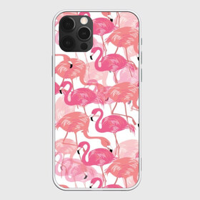 Чехол для iPhone 12 Pro Max с принтом Фламинго в городе Новоалтайск, Силикон |  | abstraction | beak | bird | coral | fauna | feathers | flamingo | flora | happiness | jungle | leaves | nature | pink | tropical | tropics | white | абстракция | белый | джунгли | клюв | коралловый | листья | перья | природа | птица | розовый | счастье | 