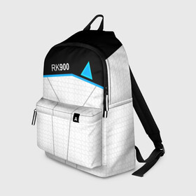 Рюкзак 3D с принтом RK900 CONNOR в городе Новоалтайск, 100% полиэстер | лямки с регулируемой длиной, сверху петелька, чтобы рюкзак можно было повесить на вешалку. Основное отделение закрывается на молнию, как и внешний карман. Внутри два дополнительных кармана, один из которых закрывается на молнию. По бокам два дополнительных кармашка | action | ai | android | connor | dbhpk19 | detroit become human | rk 800 | rk 900 | андроиды | детектив | игра | интерактивное кино | кара | коннор | логотип | маркус | роботы | фирменный стиль | экшн