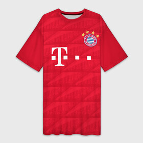 Платье-футболка 3D с принтом Lewandowski home 19 20 в городе Новоалтайск,  |  | bayern | champions league | germany | munchen | бавария | германия | левандовски | лига чемпинов | мюнхен | рибери | роббен