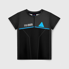 Детская футболка 3D с принтом RK800 CONNOR в городе Новоалтайск, 100% гипоаллергенный полиэфир | прямой крой, круглый вырез горловины, длина до линии бедер, чуть спущенное плечо, ткань немного тянется | action | ai | android | connor | dbhpk19 | detroit become human | rk 800 | rk 900 | андроиды | детектив | игра | интерактивное кино | кара | коннор | логотип | маркус | роботы | фирменный стиль | экшн