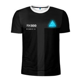 Мужская футболка 3D спортивная с принтом RK800 CONNOR в городе Новоалтайск, 100% полиэстер с улучшенными характеристиками | приталенный силуэт, круглая горловина, широкие плечи, сужается к линии бедра | action | ai | android | connor | dbhpk19 | detroit become human | rk 800 | rk 900 | андроиды | детектив | игра | интерактивное кино | кара | коннор | логотип | маркус | роботы | фирменный стиль | экшн