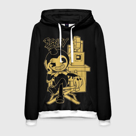 Мужская толстовка 3D с принтом Bendy And The Ink Machine (40) в городе Новоалтайск, 100% полиэстер | двухслойный капюшон со шнурком для регулировки, мягкие манжеты на рукавах и по низу толстовки, спереди карман-кенгуру с мягким внутренним слоем. | Тематика изображения на принте: bendy | bendy and the ink machine | devil | game | horror | ink | mask | бенди | бенди и чернильная машина | краска | чернила