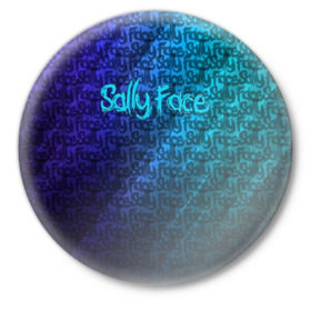 Значок с принтом Sally Face (Pattern). в городе Новоалтайск,  металл | круглая форма, металлическая застежка в виде булавки | 2019 | 3d | pattern | sally face | tekstura | абстракция | градиент | игра | лого | логотип | надпись | паттерн | стиль | текстура
