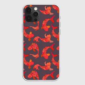 Чехол для iPhone 12 Pro Max с принтом Карпы кои в городе Новоалтайск, Силикон |  | animals | eyes | fish | gray | i | japanese | mustache | nature | orange | pattern | rainbow | red | tail | vector | water | yellow | азиат | вода | восточный | глаза | жёлтый | животные | изображение | карпы | китайский | красный | оранжевый | паттерн | 