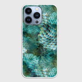 Чехол для iPhone 13 Pro с принтом Чешуя русалки в городе Новоалтайск,  |  | Тематика изображения на принте: blue | color | fish | gray | green | mermaid | neyad | pattern | scales | sea | siren | skin | turquoise | wallpaper | water | бирюзовый | вода | зеленый | кожа | море | неяда | обои | паттерн | русалка | рыба | серый | сирена | цвет | чешуя