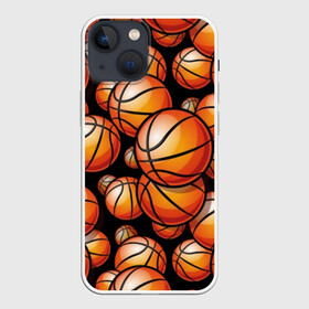 Чехол для iPhone 13 mini с принтом Баскетбольные мячи в городе Новоалтайск,  |  | activity | ball | basketball | black | brightness | brown | circle | color | game | illustration | orange | sport | victory | yellow | активность | апельсиновый | баскетбол | желтый | игра | иллюстрация | коричневый | круг | мяч | оранжевый | победа | спо