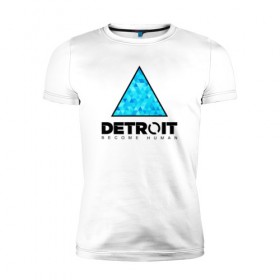 Мужская футболка премиум с принтом DETROIT BECOME HUMAN в городе Новоалтайск, 92% хлопок, 8% лайкра | приталенный силуэт, круглый вырез ворота, длина до линии бедра, короткий рукав | action | ai | android | connor | dbhpk19 | detroit become human | rk 800 | rk 900 | андроиды | детектив | игра | интерактивное кино | кара | коннор | логотип | маркус | роботы | фирменный стиль | экшн
