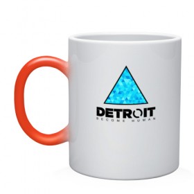 Кружка хамелеон с принтом DETROIT BECOME HUMAN в городе Новоалтайск, керамика | меняет цвет при нагревании, емкость 330 мл | action | ai | android | connor | dbhpk19 | detroit become human | rk 800 | rk 900 | андроиды | детектив | игра | интерактивное кино | кара | коннор | логотип | маркус | роботы | фирменный стиль | экшн