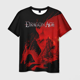 Мужская футболка 3D с принтом Dragon Age в городе Новоалтайск, 100% полиэфир | прямой крой, круглый вырез горловины, длина до линии бедер | dragon age | gamer | grey wardens | inquisition | игры | инквизиция | компьютерные игры | серые стражи