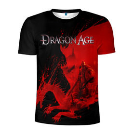 Мужская футболка 3D спортивная с принтом Dragon Age в городе Новоалтайск, 100% полиэстер с улучшенными характеристиками | приталенный силуэт, круглая горловина, широкие плечи, сужается к линии бедра | dragon age | gamer | grey wardens | inquisition | игры | инквизиция | компьютерные игры | серые стражи