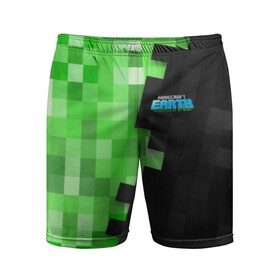 Мужские шорты 3D спортивные с принтом Minecraft EARTH в городе Новоалтайск,  |  | craft | creeper | earth | game | green | logo | mine | minecraft | mobile | online | world | зеленый | земля | зомби | игра | крипер | лого | майкрафт | майнкрафт | мир | мобайл | онлайн | планета | синий | текстура