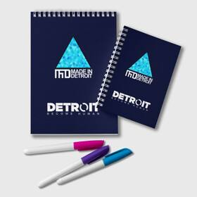 Блокнот с принтом DETROIT BECOME HUMAN в городе Новоалтайск, 100% бумага | 48 листов, плотность листов — 60 г/м2, плотность картонной обложки — 250 г/м2. Листы скреплены удобной пружинной спиралью. Цвет линий — светло-серый
 | Тематика изображения на принте: action | ai | android | connor | dbhpk19 | detroit become human | rk 800 | rk 900 | андроиды | детектив | игра | интерактивное кино | кара | коннор | логотип | маркус | роботы | фирменный стиль | экшн