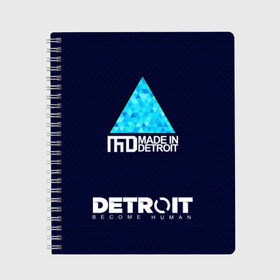 Тетрадь с принтом DETROIT BECOME HUMAN в городе Новоалтайск, 100% бумага | 48 листов, плотность листов — 60 г/м2, плотность картонной обложки — 250 г/м2. Листы скреплены сбоку удобной пружинной спиралью. Уголки страниц и обложки скругленные. Цвет линий — светло-серый
 | action | ai | android | connor | dbhpk19 | detroit become human | rk 800 | rk 900 | андроиды | детектив | игра | интерактивное кино | кара | коннор | логотип | маркус | роботы | фирменный стиль | экшн