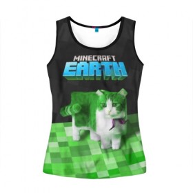 Женская майка 3D с принтом Minecraft EARTH - Котик в городе Новоалтайск, 100% полиэстер | круглая горловина, прямой силуэт, длина до линии бедра | craft | creeper | earth | game | green | logo | mine | minecraft | mobile | online | world | зеленый | земля | зомби | игра | крипер | лого | майкрафт | майнкрафт | мир | мобайл | онлайн | планета | синий | текстура