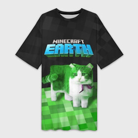 Платье-футболка 3D с принтом Minecraft EARTH   Котик в городе Новоалтайск,  |  | craft | creeper | earth | game | green | logo | mine | minecraft | mobile | online | world | зеленый | земля | зомби | игра | крипер | лого | майкрафт | майнкрафт | мир | мобайл | онлайн | планета | синий | текстура