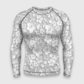 Мужской рашгард 3D с принтом Белые цветы в городе Новоалтайск,  |  | bud | cute | flora | flower | gently | gray | leaves | petal | plants | tenderness | white | белый | бутон | лепесток | листья | мило | нежно | нежность | растений | серый | флора | цветок