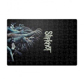 Пазл магнитный 126 элементов с принтом Slipknot. в городе Новоалтайск, полимерный материал с магнитным слоем | 126 деталей, размер изделия —  180*270 мм | Тематика изображения на принте: 3d | slipknot | металл | музыка | надпись | ню метал группа | рок | руки | слипкнот | текстура