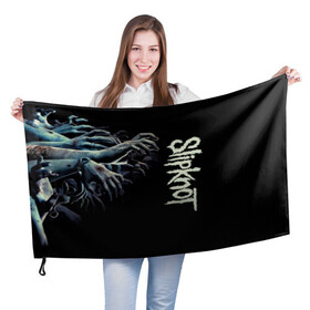 Флаг 3D с принтом Slipknot. в городе Новоалтайск, 100% полиэстер | плотность ткани — 95 г/м2, размер — 67 х 109 см. Принт наносится с одной стороны | 3d | slipknot | металл | музыка | надпись | ню метал группа | рок | руки | слипкнот | текстура