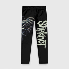 Детские леггинсы 3D с принтом Slipknot. в городе Новоалтайск, полиэстер 85%, спандекс 15% | эластичный пояс, зауженный крой | 3d | slipknot | металл | музыка | надпись | ню метал группа | рок | руки | слипкнот | текстура