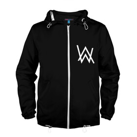 Мужская ветровка 3D с принтом ALAN WALKER (НА СПИНЕ) в городе Новоалтайск, 100% полиэстер | подол и капюшон оформлены резинкой с фиксаторами, два кармана без застежек по бокам, один потайной карман на груди | alan walker | aw | electro | electro music | music | алан уокер | музыка | музыкант | электро | электронная музыка