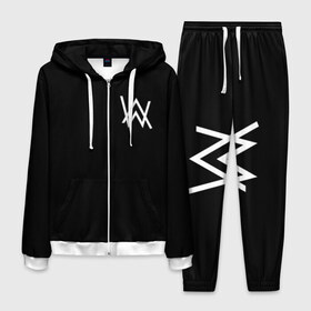 Мужской костюм 3D с принтом ALAN WALKER (НА СПИНЕ) в городе Новоалтайск, 100% полиэстер | Манжеты и пояс оформлены тканевой резинкой, двухслойный капюшон со шнурком для регулировки, карманы спереди | alan walker | aw | electro | electro music | music | алан уокер | музыка | музыкант | электро | электронная музыка