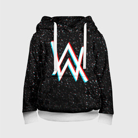 Детская толстовка 3D с принтом ALAN WALKER GLITCH в городе Новоалтайск, 100% полиэстер | двухслойный капюшон со шнурком для регулировки, мягкие манжеты на рукавах и по низу толстовки, спереди карман-кенгуру с мягким внутренним слоем | alan walker | aw | electro | electro music | glitch | music | space | алан уокер | космос | музыка | музыкант | электро | электронная музыка
