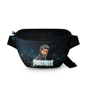 Поясная сумка 3D с принтом Fortnite The Reaper в городе Новоалтайск, 100% полиэстер | плотная ткань, ремень с регулируемой длиной, внутри несколько карманов для мелочей, основное отделение и карман с обратной стороны сумки застегиваются на молнию | 2019 | armor | armour | cybersport | esport | fortnite | game | john wick | llama | logo | броня | джон уик | игра | киберспорт | лама | симулятор строительства | строительство | фортнайт | черный