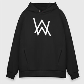 Мужское худи Oversize хлопок с принтом ALAN WALKER в городе Новоалтайск, френч-терри — 70% хлопок, 30% полиэстер. Мягкий теплый начес внутри —100% хлопок | боковые карманы, эластичные манжеты и нижняя кромка, капюшон на магнитной кнопке | alan walker | aw | electro | electro music | music | алан уокер | музыка | музыкант | электро | электронная музыка