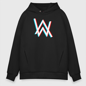 Мужское худи Oversize хлопок с принтом ALAN WALKER в городе Новоалтайск, френч-терри — 70% хлопок, 30% полиэстер. Мягкий теплый начес внутри —100% хлопок | боковые карманы, эластичные манжеты и нижняя кромка, капюшон на магнитной кнопке | alan walker | aw | electro | electro music | glitch | music | space | алан уокер | космос | музыка | музыкант | электро | электронная музыка