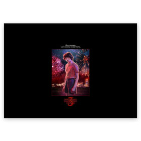 Поздравительная открытка с принтом Mike Stranger Things 3 в городе Новоалтайск, 100% бумага | плотность бумаги 280 г/м2, матовая, на обратной стороне линовка и место для марки
 | 11 | 3 | dustin | eleven | lucas | mike | netflix | stranger | things | дастин | дела | крайне | лукас | майк | нетфликс | новый | оди | одиннадцать | очень | сезон | события | странные