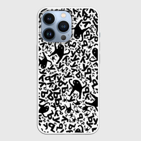 Чехол для iPhone 13 Pro с принтом ЪУЪ в городе Новоалтайск,  |  | Тематика изображения на принте: белый | буквы | кот | кошка | мем | паттерн | узор | уъу | черный