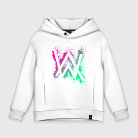 Детское худи Oversize хлопок с принтом ALAN WALKER в городе Новоалтайск, френч-терри — 70% хлопок, 30% полиэстер. Мягкий теплый начес внутри —100% хлопок | боковые карманы, эластичные манжеты и нижняя кромка, капюшон на магнитной кнопке | alan walker | aw | electro | electro music | music | алан уокер | музыка | музыкант | электро | электронная музыка