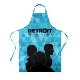 Фартук 3D с принтом Detroit: Become Human. в городе Новоалтайск, 100% полиэстер | общий размер — 65 х 85 см, ширина нагрудника — 26 см, горловина — 53 см, длина завязок — 54 см, общий обхват в поясе — 173 см. Принт на завязках и на горловине наносится с двух сторон, на основной части фартука — только с внешней стороны | become human | connor | dbh | dbhpk19 | detroit | detroit city | абстракция | анимация | геометрия | детройт | игра | коннор | надпись | силуэт | стать человеком | текстура | треугольник | треугольники