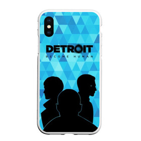 Чехол для iPhone XS Max матовый с принтом Detroit: Become Human. в городе Новоалтайск, Силикон | Область печати: задняя сторона чехла, без боковых панелей | become human | connor | dbh | dbhpk19 | detroit | detroit city | абстракция | анимация | геометрия | детройт | игра | коннор | надпись | силуэт | стать человеком | текстура | треугольник | треугольники
