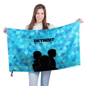 Флаг 3D с принтом Detroit: Become Human. в городе Новоалтайск, 100% полиэстер | плотность ткани — 95 г/м2, размер — 67 х 109 см. Принт наносится с одной стороны | become human | connor | dbh | dbhpk19 | detroit | detroit city | абстракция | анимация | геометрия | детройт | игра | коннор | надпись | силуэт | стать человеком | текстура | треугольник | треугольники