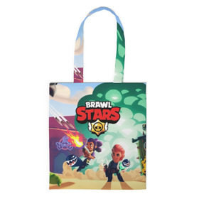 Сумка 3D повседневная с принтом BRAWL STARS в городе Новоалтайск, 100% полиэстер | Плотность: 200 г/м2; Размер: 34×35 см; Высота лямок: 30 см | brawl | bull | colt | crow | el primo | game | games | leon | moba | online | penny | poco | shelly | spike | star | stars | wanted | брав | бравл | браво | звезда | звезды | игра | игры | лого | моба | онлайн | старс