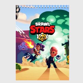 Скетчбук с принтом BRAWL STARS в городе Новоалтайск, 100% бумага
 | 48 листов, плотность листов — 100 г/м2, плотность картонной обложки — 250 г/м2. Листы скреплены сверху удобной пружинной спиралью | brawl | bull | colt | crow | el primo | game | games | leon | moba | online | penny | poco | shelly | spike | star | stars | wanted | брав | бравл | браво | звезда | звезды | игра | игры | лого | моба | онлайн | старс