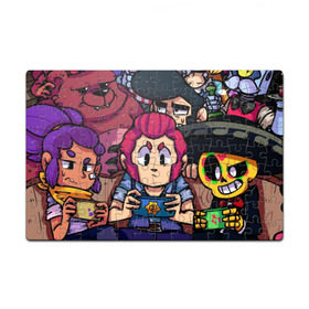 Пазл магнитный 126 элементов с принтом BRAWL STARS в городе Новоалтайск, полимерный материал с магнитным слоем | 126 деталей, размер изделия —  180*270 мм | brawl | bull | colt | crow | el primo | game | games | leon | moba | online | penny | poco | shelly | spike | star | stars | wanted | брав | бравл | браво | звезда | звезды | игра | игры | лого | моба | онлайн | старс