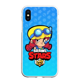 Чехол для iPhone XS Max матовый с принтом Jessie - BRAWL STARS в городе Новоалтайск, Силикон | Область печати: задняя сторона чехла, без боковых панелей | brawl | bull | colt | crow | el primo | game | games | jessie | leon | moba | online | penny | poco | shelly | spike | star | stars | wanted | брав | бравл | браво | звезда | звезды | игра | игры | лого | моба | онлайн | старс