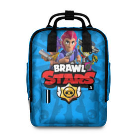 Женский рюкзак 3D с принтом BRAWL STARS в городе Новоалтайск, 100% полиэстер | лямки с регулируемой длиной, сверху ручки, чтобы рюкзак нести как сумку. Основное отделение закрывается на молнию, как и внешний карман. Внутри два дополнительных кармана, один из которых закрывается на молнию. По бокам два дополнительных кармашка, куда поместится маленькая бутылочка
 | android | brawl stars | bull | colt | games | mobile game | stars | берли | бо | брок | ворон | джесси | динамайк | дэррил | игры | кольт | леон | мобильные игры | мортис | нита | пайпер | пенни | поко | пэм | рикошет | спайк | тара | фрэн